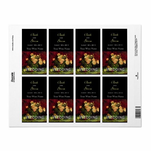 Etiketten voor  florale bruiloft (Full Sheet)