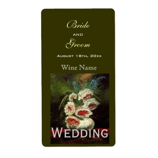 Etiketten voor  florale bruiloft (Voorkant)