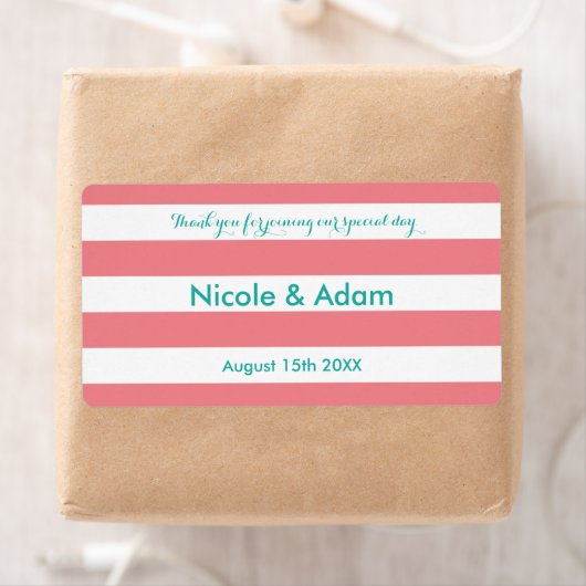 Etiketten voor gestreepte bruinkoolwaterflessen op (Insitu)