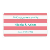 Etiketten voor gestreepte bruinkoolwaterflessen op (Voorkant)