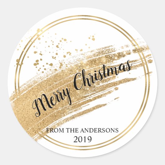 Etiketten voor gouden folie goudkleurige Kerst sti (Voorkant)