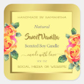 Etiketten voor goudgele Floral Rozen (Voorkant)