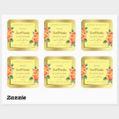 Etiketten voor goudgele Floral Rozen (Vel)