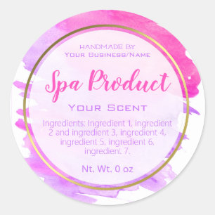 Etiketten voor goudroze en Paarse Waterverf