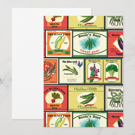 Etiketten voor  groenten en fruit (Voorkant / Achterkant)