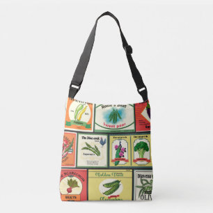 Etiketten voor groenten en fruit crossbody tas
