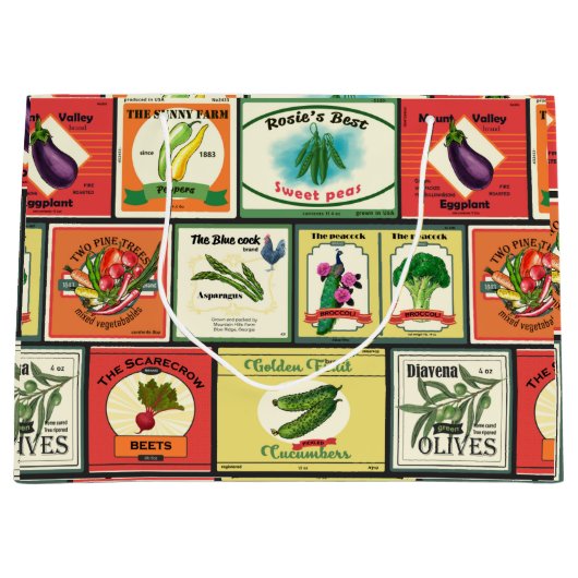 Etiketten voor  groenten en fruit groot cadeauzakje (Voorkant)