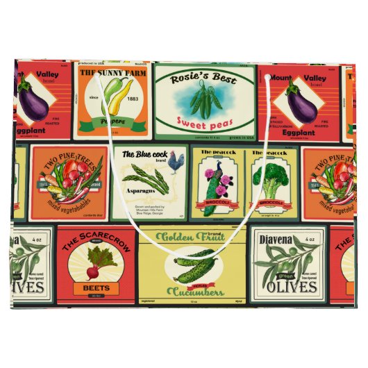 Etiketten voor  groenten en fruit groot cadeauzakje (Achterkant)