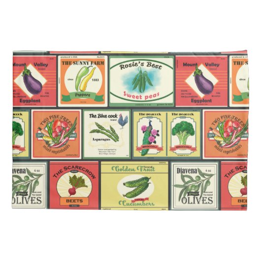 Etiketten voor  groenten en fruit kussensloop (Achterkant-Links)