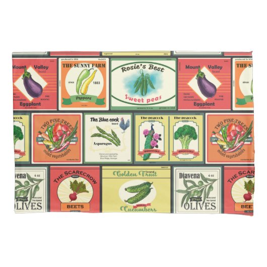 Etiketten voor  groenten en fruit kussensloop (Voorkant-Links)