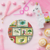 Etiketten voor groenten en fruit papieren bordje (Feest)