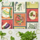 Etiketten voor  groenten en fruit theedoek (Gevouwen)