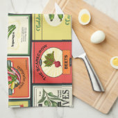 Etiketten voor  groenten en fruit theedoek (Quarter Fold)