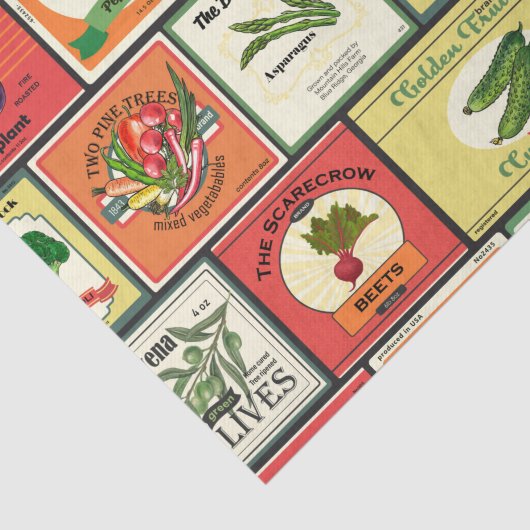 Etiketten voor  groenten en fruit tissuepapier (Detail)