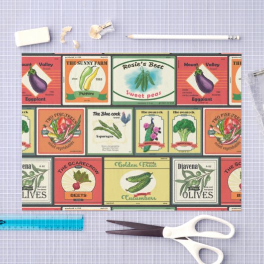 Etiketten voor  groenten en fruit tissuepapier (Craft)