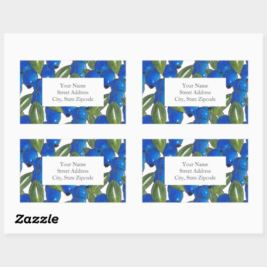 Etiketten voor 'handgeschreven blauwbes' (Vel)