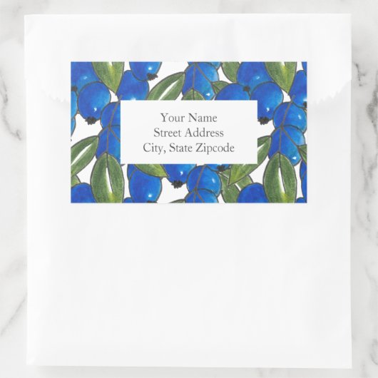 Etiketten voor 'handgeschreven blauwbes' (Tas)