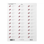 Etiketten voor hartafels voor de ruby bruiloft (Full Sheet)