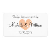 Etiketten voor -hartentrouwwater voor flessen (Voorkant)