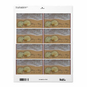 Etiketten voor het huwelijk van Seashell met stran (Full Sheet)