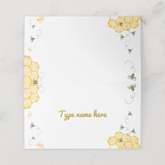 Etiketten voor honingbijen plaatskaartje (Buitenkant ongevouwen)