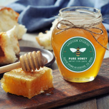 Etiketten voor honingpot | Pure honing aangepast n