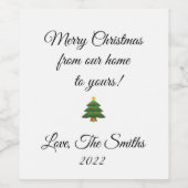 Etiketten voor kerstflessen voor wijn (Enkel label)