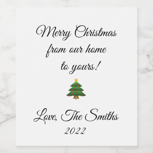 Etiketten voor kerstflessen voor wijn (Enkel label)