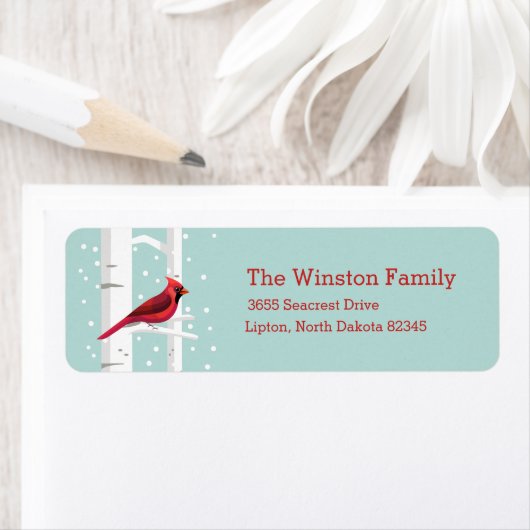 Etiketten voor kerstkardinaal retouradres (Insitu)