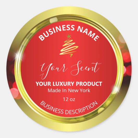 Etiketten voor kerstkleuren, rood- en goudkleuren (Voorkant)