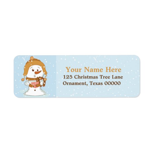 Etiketten voor kerstsnowman aangepaste retourzendi (Voorkant)