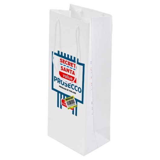 Etiketten voor kerstwijn en mousserende wijn wijn cadeautas (Voorkant Gekanteld)