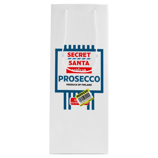 Etiketten voor kerstwijn en mousserende wijn wijn cadeautas (Voorkant)