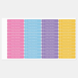 Etiketten voor Kinder kleurige uitgelijnde namen Labels