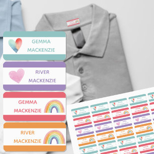 Etiketten voor kleding met de codenummer van de kl labels