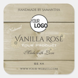 Etiketten voor lichte houten korrels en Logo