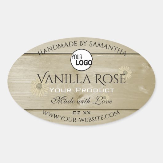 Etiketten voor lichte houten korrels en Logo (Voorkant)