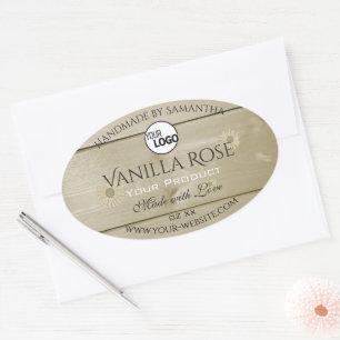 Etiketten voor lichte houten korrels en Logo