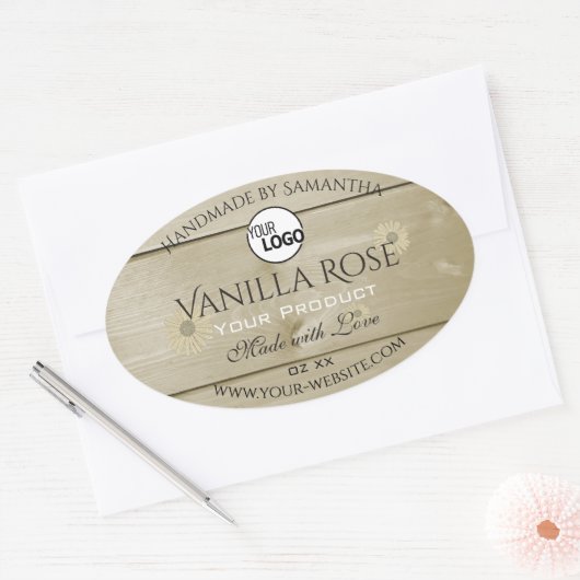 Etiketten voor lichte houten korrels en Logo (Envelop)