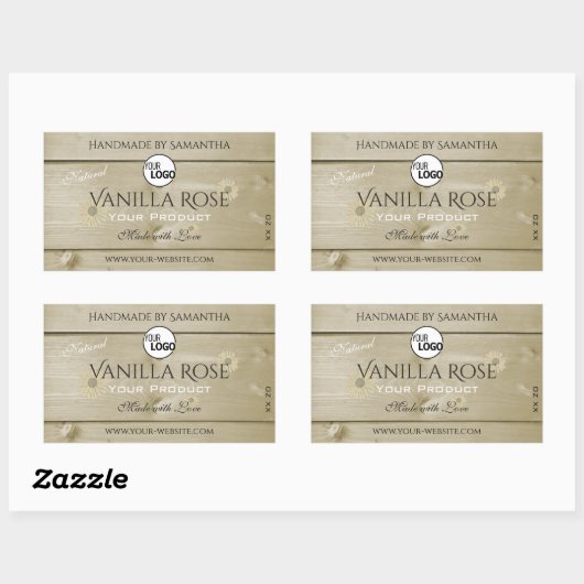 Etiketten voor lichte houten korrels en Logo (Vel)