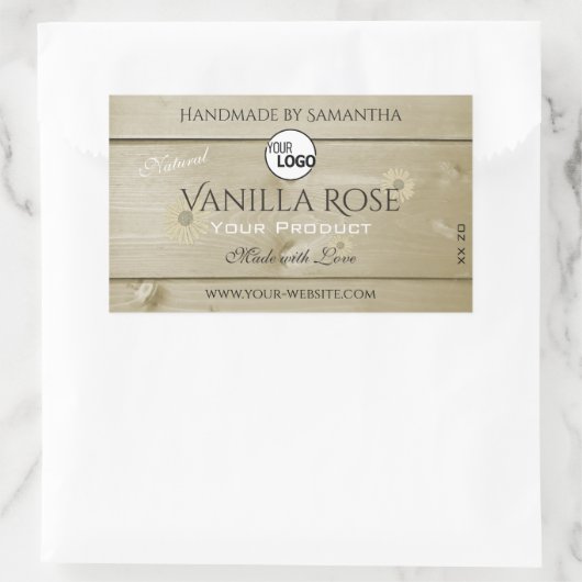 Etiketten voor lichte houten korrels en Logo (Tas)