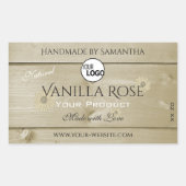 Etiketten voor lichte houten korrels en Logo (Voorkant)