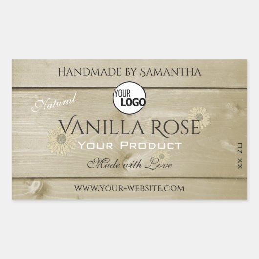 Etiketten voor lichte houten korrels en Logo (Voorkant)