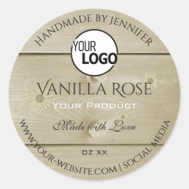 Etiketten voor lichte houten korrels en Logo