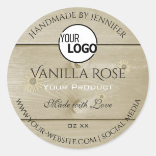 Etiketten voor lichte houten korrels en Logo