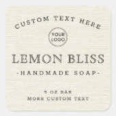 Etiketten voor logo-vierkant van gebroken wit room (Voorkant)