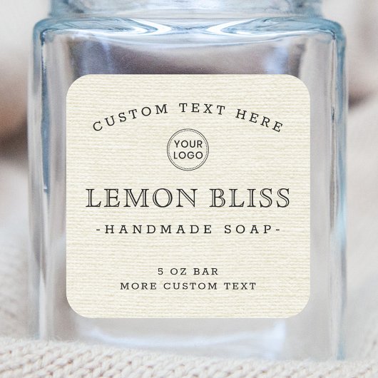 Etiketten voor logo-vierkant van gebroken wit room