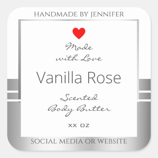 Etiketten voor nieuwe productverpakkingen: wit en  (Voorkant)