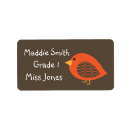 Etiketten voor oranje vogelschatjes
