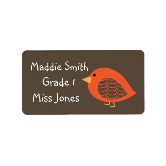 Etiketten voor oranje vogelschatjes (Voorkant)